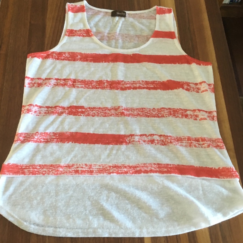 Red and White Crosby Tank